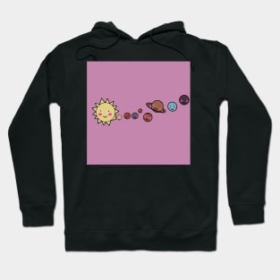 Kawaii planets digital illustration Hoodie